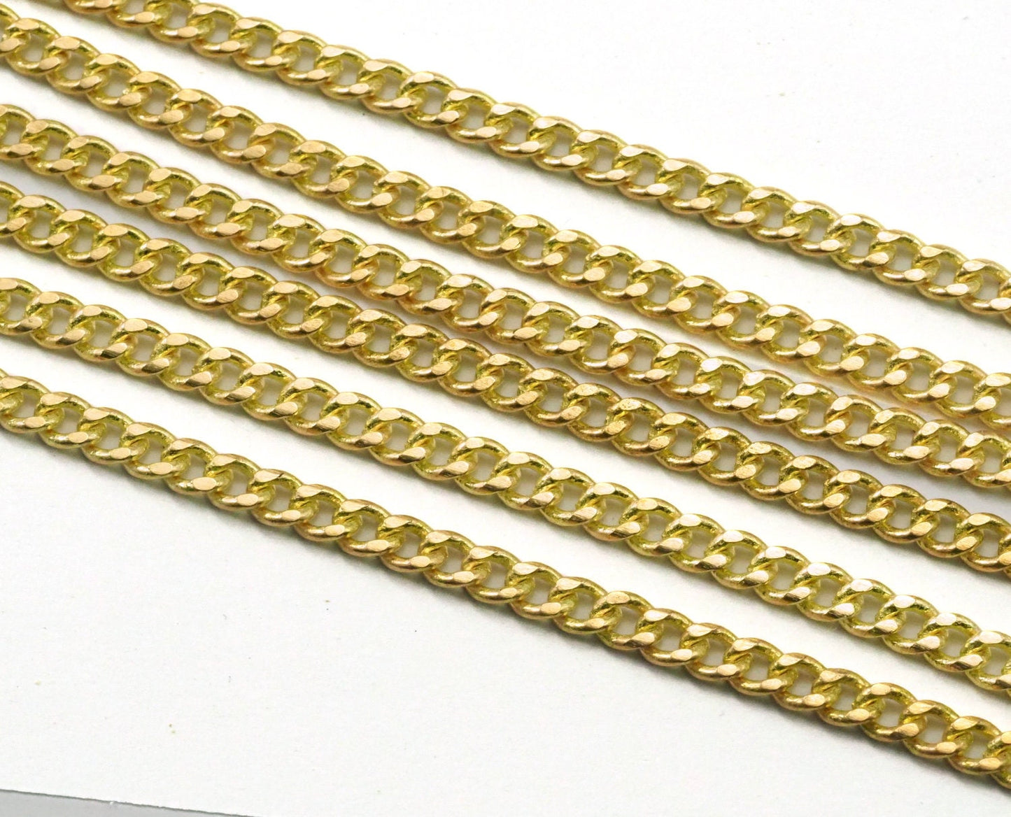 Curb Raw brass chain 3.7mm z008