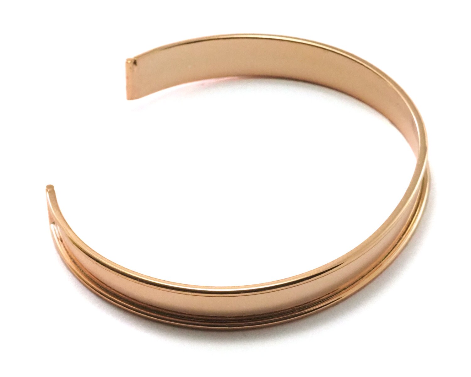 Bangle Bracelet Rose gold plated brass adjustable 8x60mm supplies findings N140