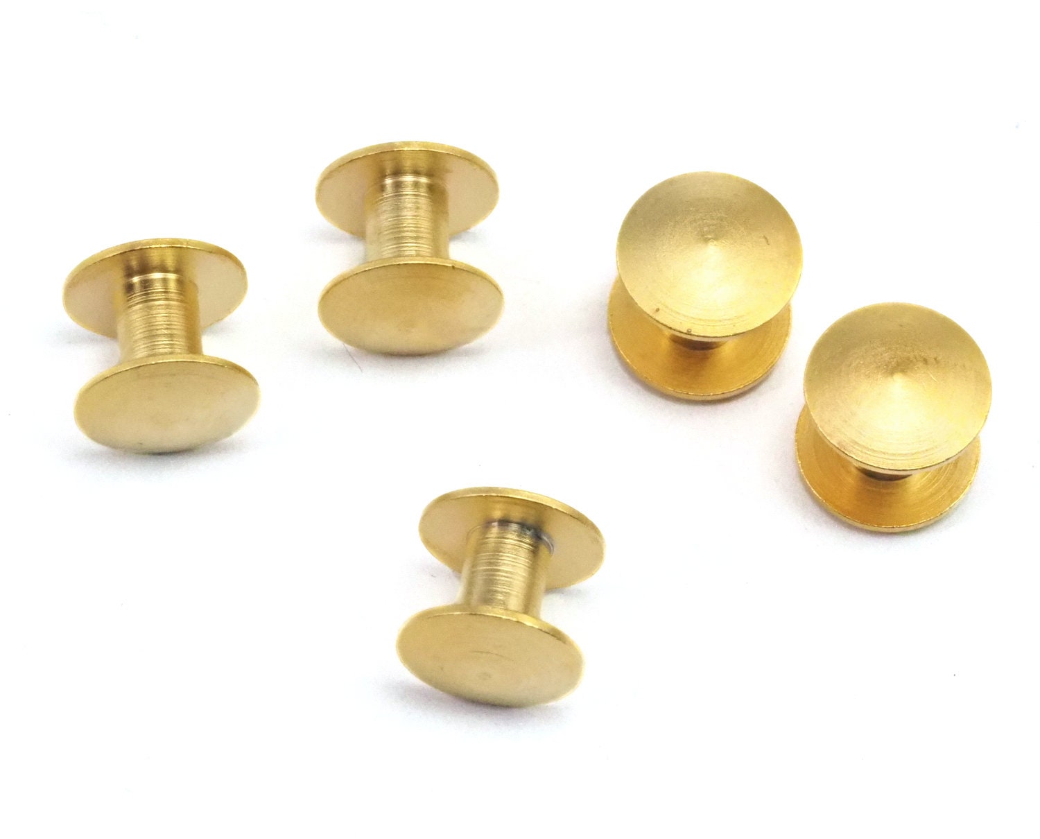 cufflink Studs, Shirt Collar Tuxedo Stud, 9x9mm Gold plated Brass 1696 -175