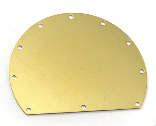 Raw brass Chord cut circle blanks 10 hole 41x52x0.5mm pendant SCS 2204-680