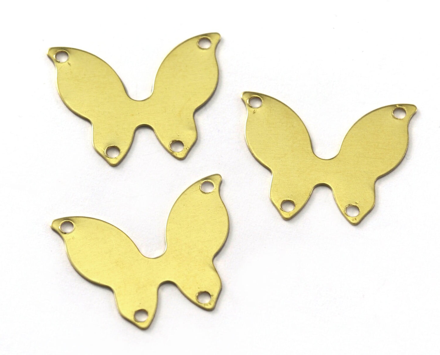 Butterfly 15x19mm 4 holes Raw brass connector findings charms blanks 2207-60