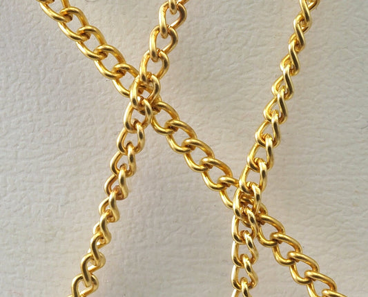 Raw Brass Curb Chain 2.2mm wire 0.6mm Z017