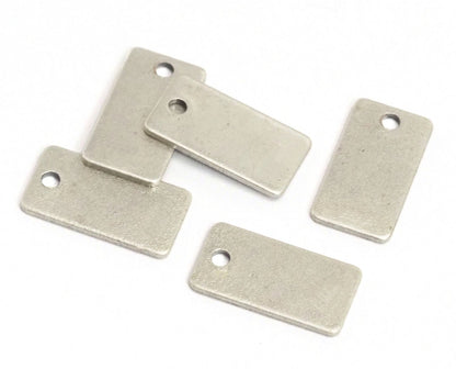 Rectangle shape stamping blank 8x15x0.8mm (20 gauge) Antique silver plated brass one hole 1209-48