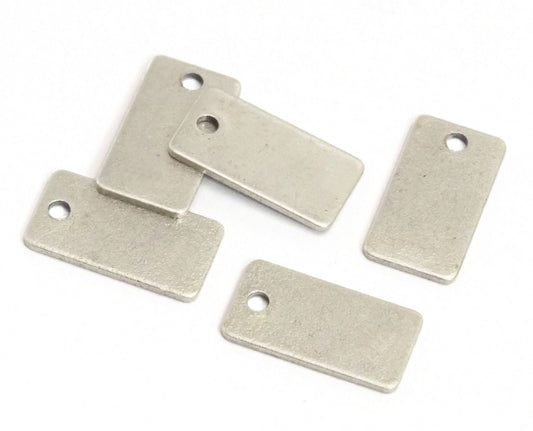 Rectangle shape stamping blank 8x15x0.8mm (20 gauge) Antique silver plated brass one hole 1209-48