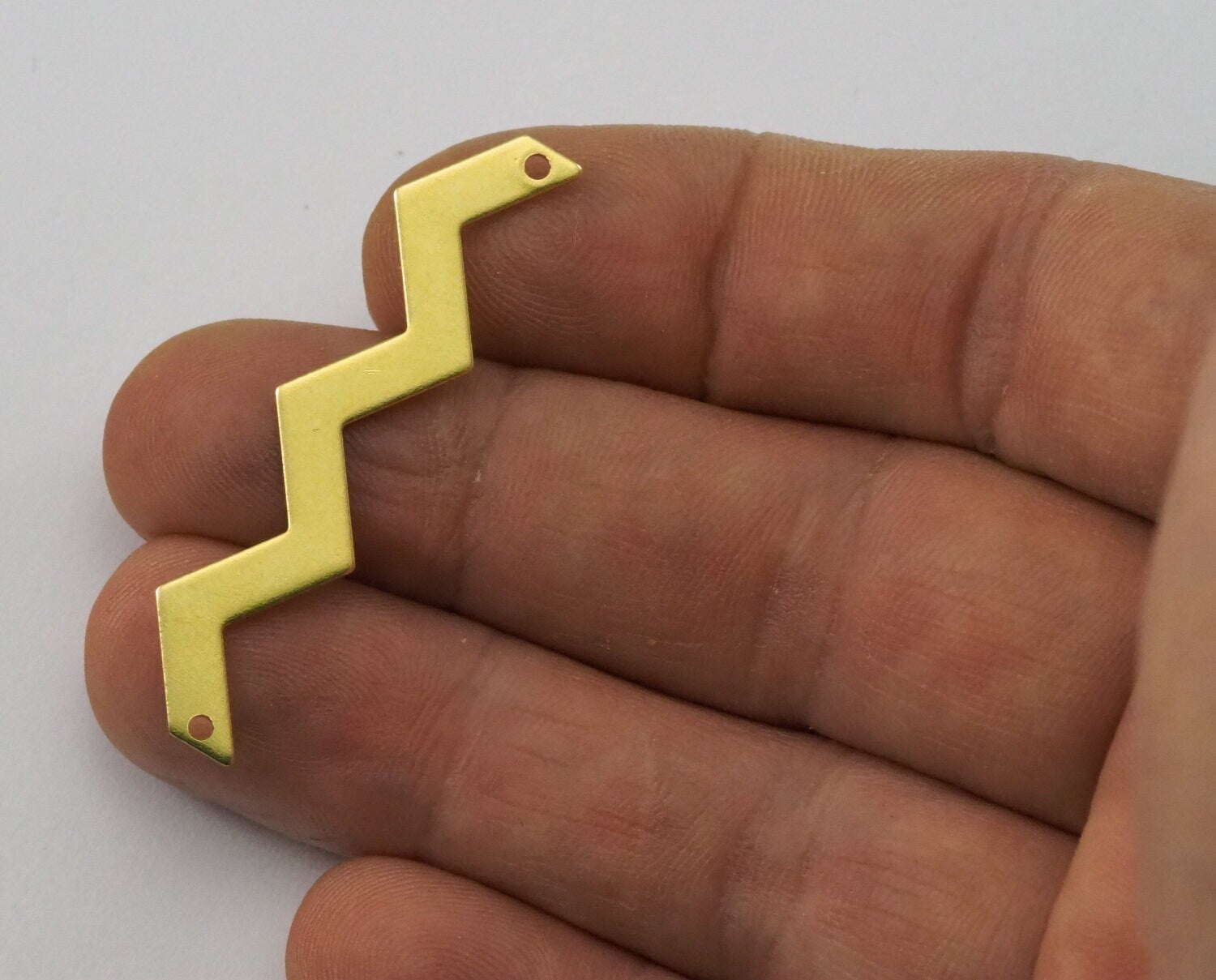 raw brass Zigzag pendant earring 2 hole 45mm thickness: 0.8mm 2122-150