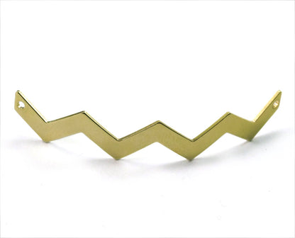 raw brass Zigzag curved pendant earring 2 hole 55mm thickness: 0.8mm 2123-200