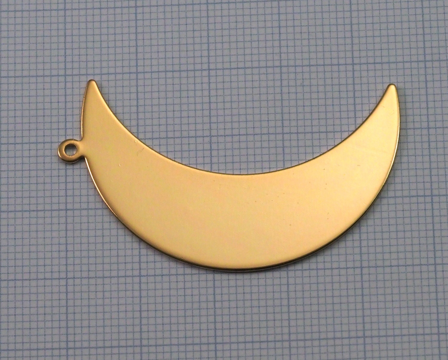 Crescent Moon one loop 44mm Gold plated brass pendant Findings Charms 2061-425