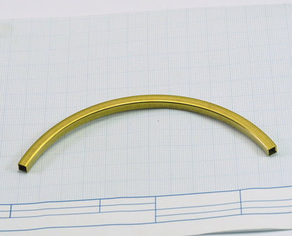 Raw Brass Square Curved Tube 5x120mm (hole 4.4mm) N145-740