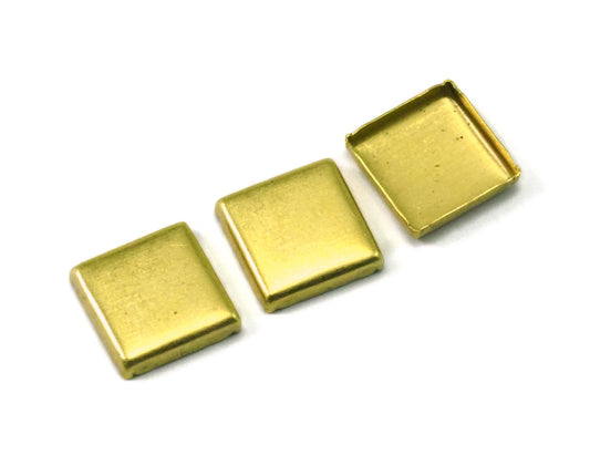 Raw Brass square 9.5mm Tiny Star Solder Ornaments N151