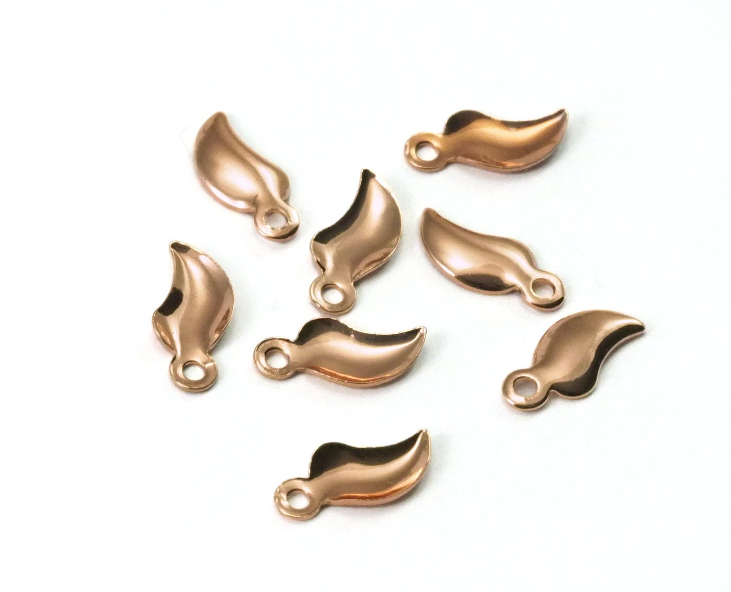 Leaf Charms Rose gold plated brass 10x4.5mm 1 loop earrings pendant necklace bracelet ,Findings 2029-11 tmlp