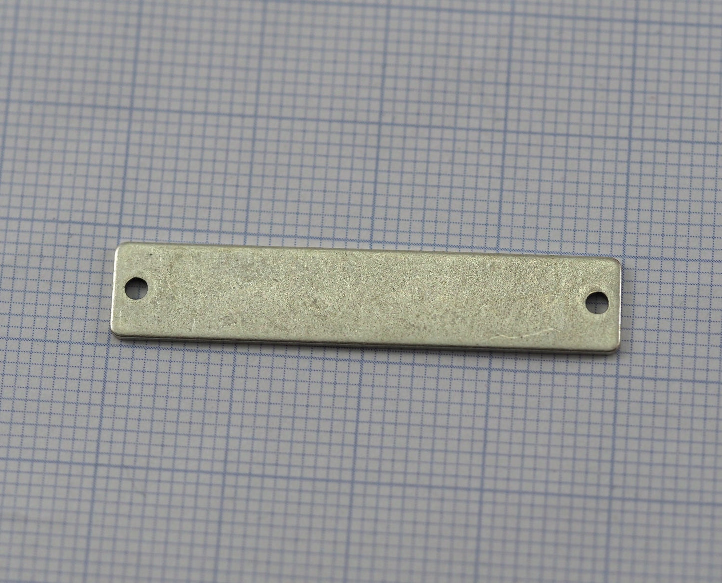 Rectangle shape stamping blank 8x40x0.8mm (20 gauge) Antique silver plated brass two hole 1214-63