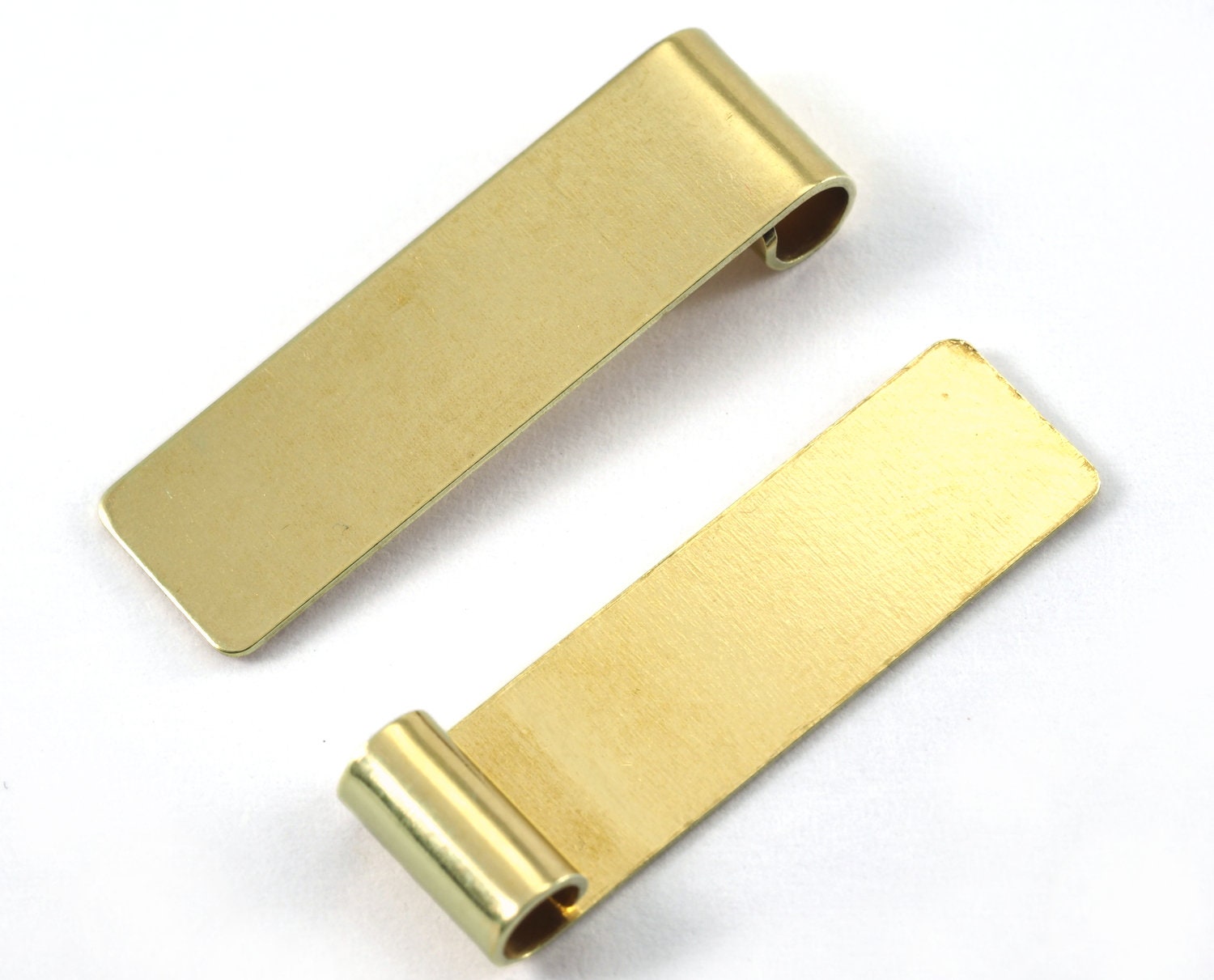 Rectangle Bended 27x8mm pendant charms Raw brass 2220-110