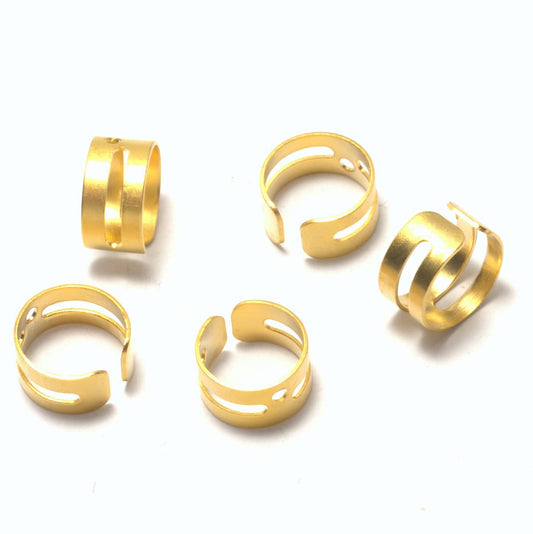 Ear Cuffs with One Hole gold plated brass 9mm 3/8 inch 993C