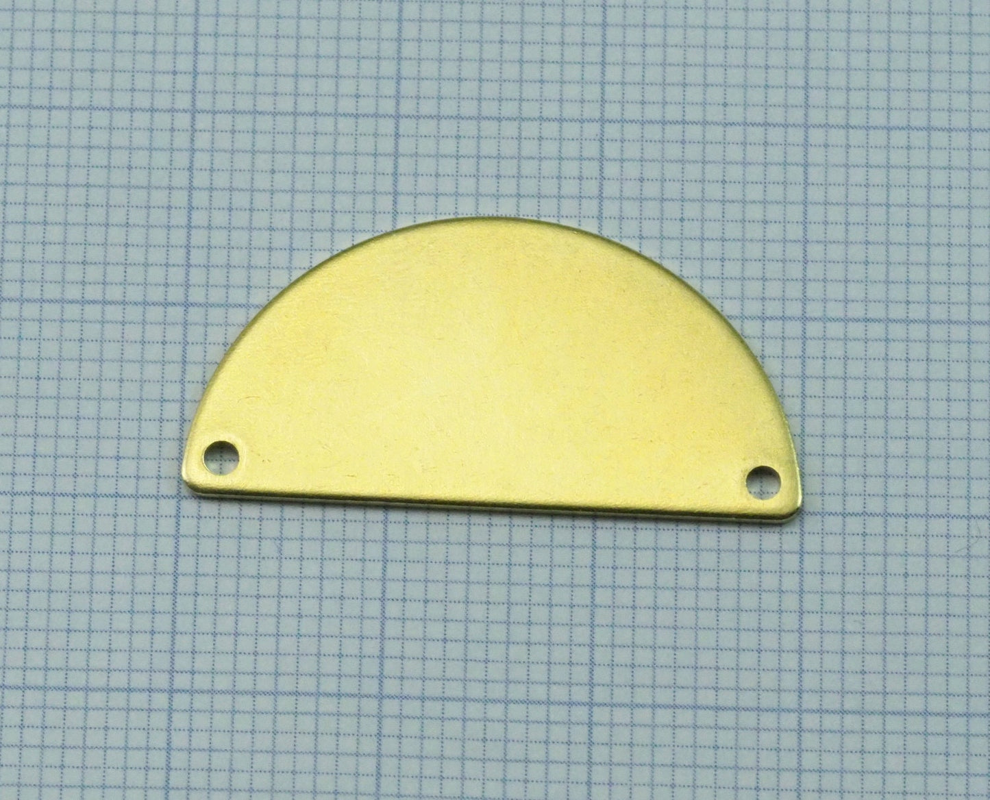 Half Moon Shape brass semi circle blanks 2 hole 30x15x0.8mm raw pendant (1.6mm 14 gauge hole) SCS 1985R-230