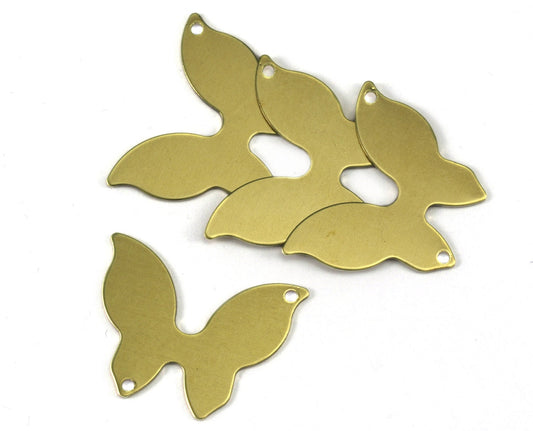 Butterfly Charm 18x23mm 2 holes Raw brass connector findings blanks 2231-90