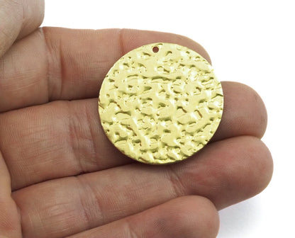 circle tag textured 1 hole dimension 32mm thickness 0.9mm raw brass charms findings pendants earring 2145-540