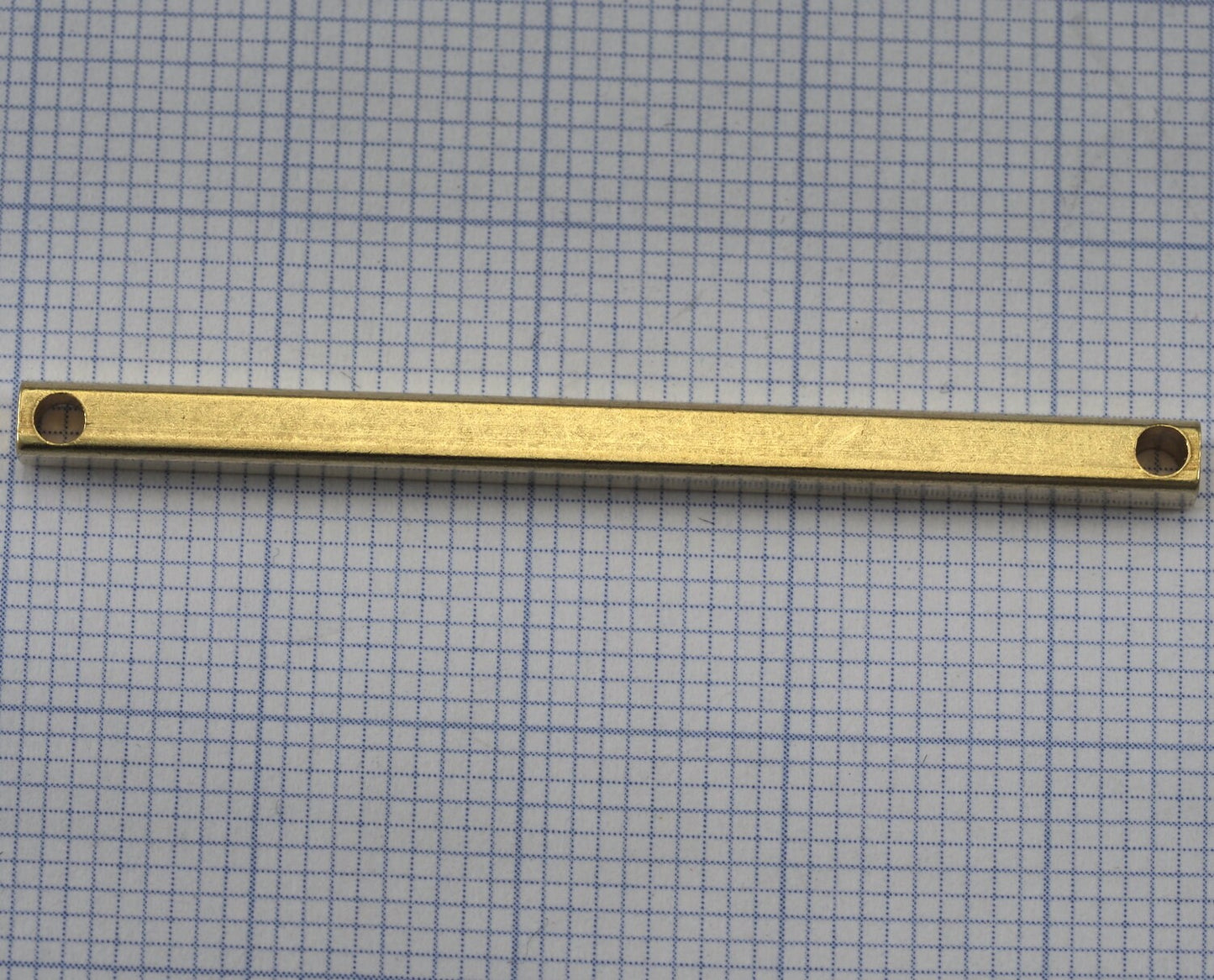 Square bar raw brass 3x45mm 2 hole connector Hole inner: 2mm findings pendant sbl 2135