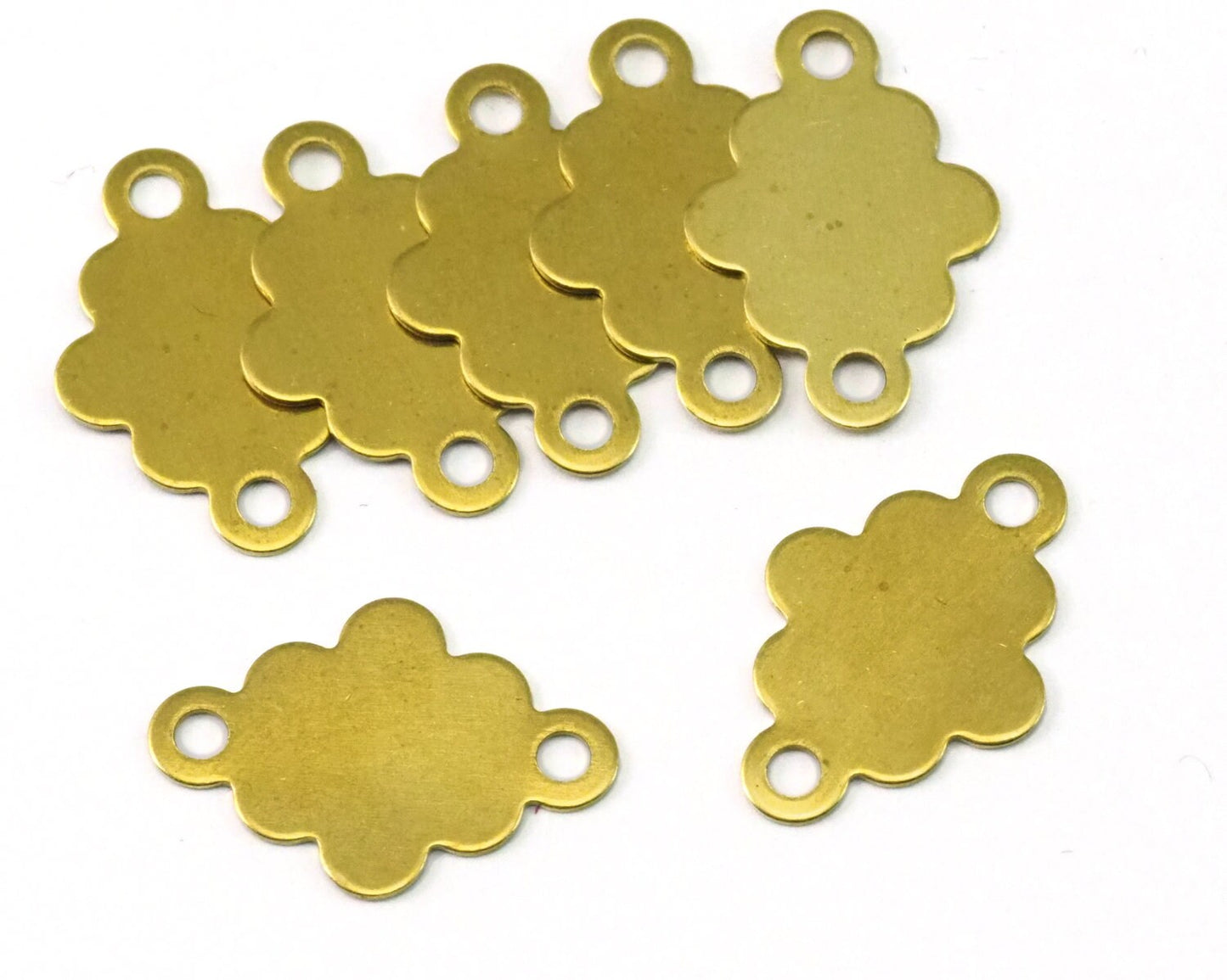 Raw Brass 17x12mm Cloud shape 2 hole connector Charms ,Findings 2157-43