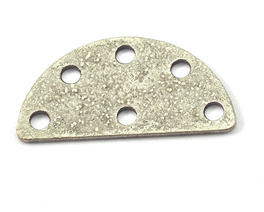 20x10x0.8mm Antique silver plated brass semi circle blanks half moon shape pendant 6 hole (1.8mm hole) SCS 1063