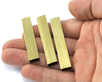 rectangular tube raw brass 60x5x10mm (hole 4.6x9.6mm) bab 2246