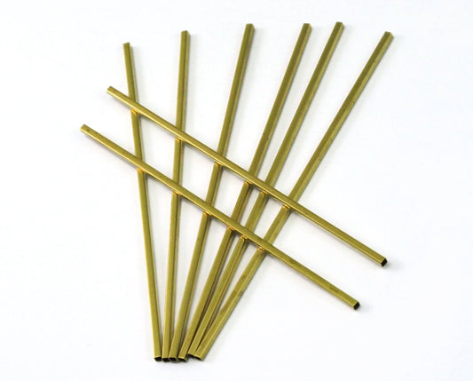 Himmeli Raw Brass square tube 2x80mm ( 1.6mm hole) 2189
