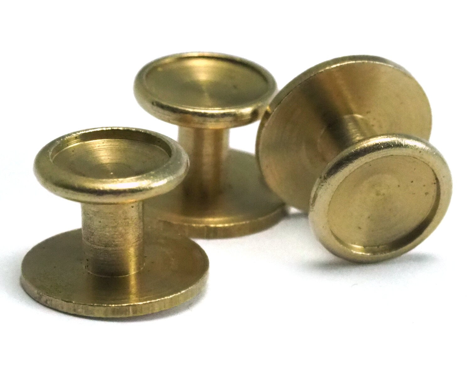 cufflink Studs, Shirt Collar Tuxedo Stud, 10x7.3mm raw Brass with 6mm setting 1702