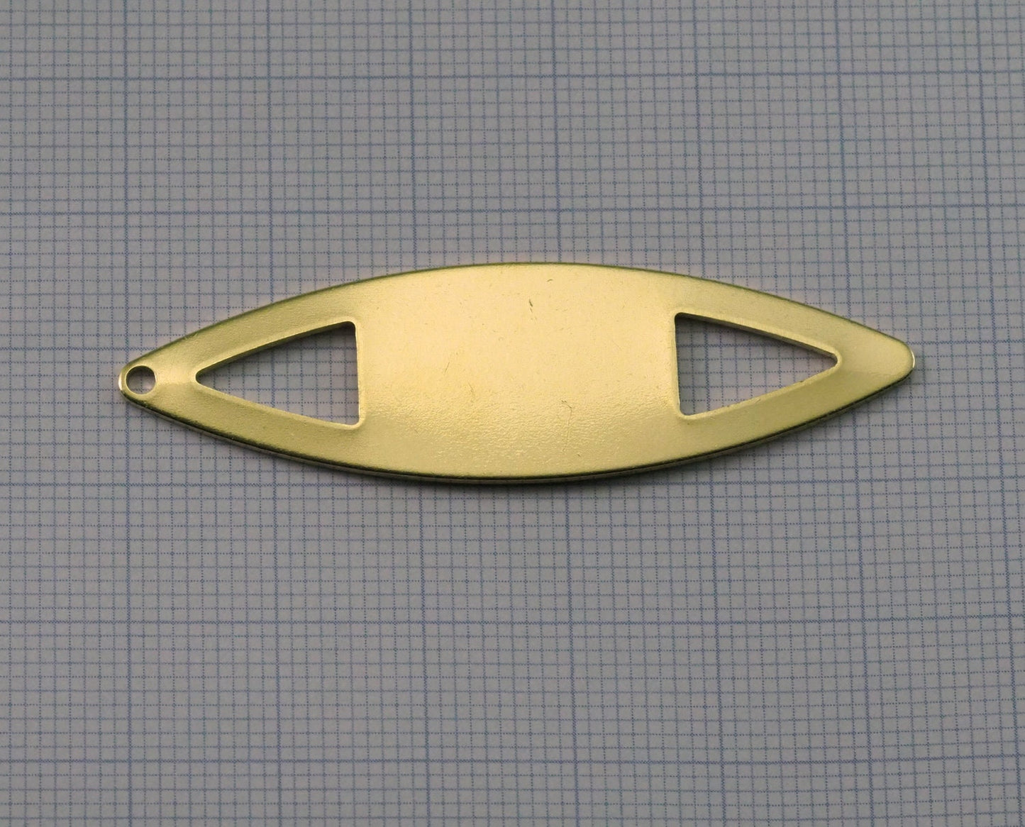 marquise raw brass 55x16mm 1 hole necklace ,charms, ,findings 2170-360