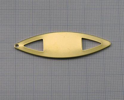 marquise raw brass 55x16mm 1 hole necklace ,charms, ,findings 2170-360