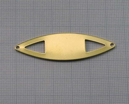 marquise raw brass 55x16mm 2 hole Connector, necklace ,charms, ,findings 2170-360