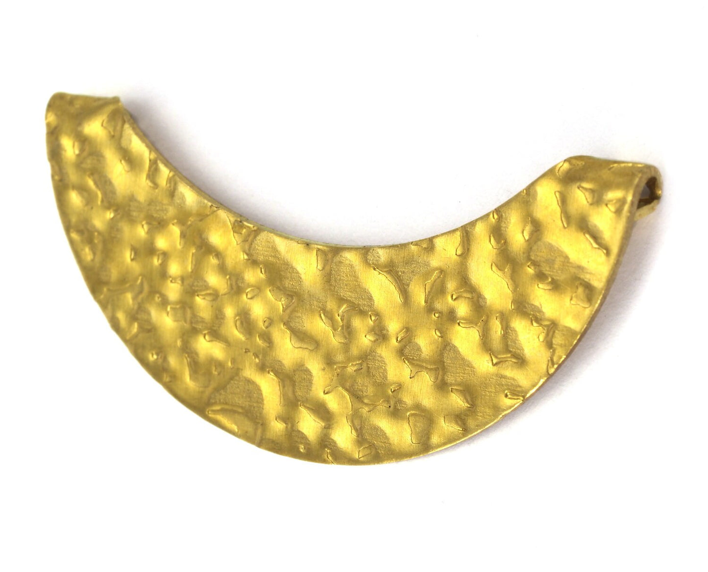 folded crescent brass textured 2 hole 44x20mm pendant charms Raw brass 2255-400