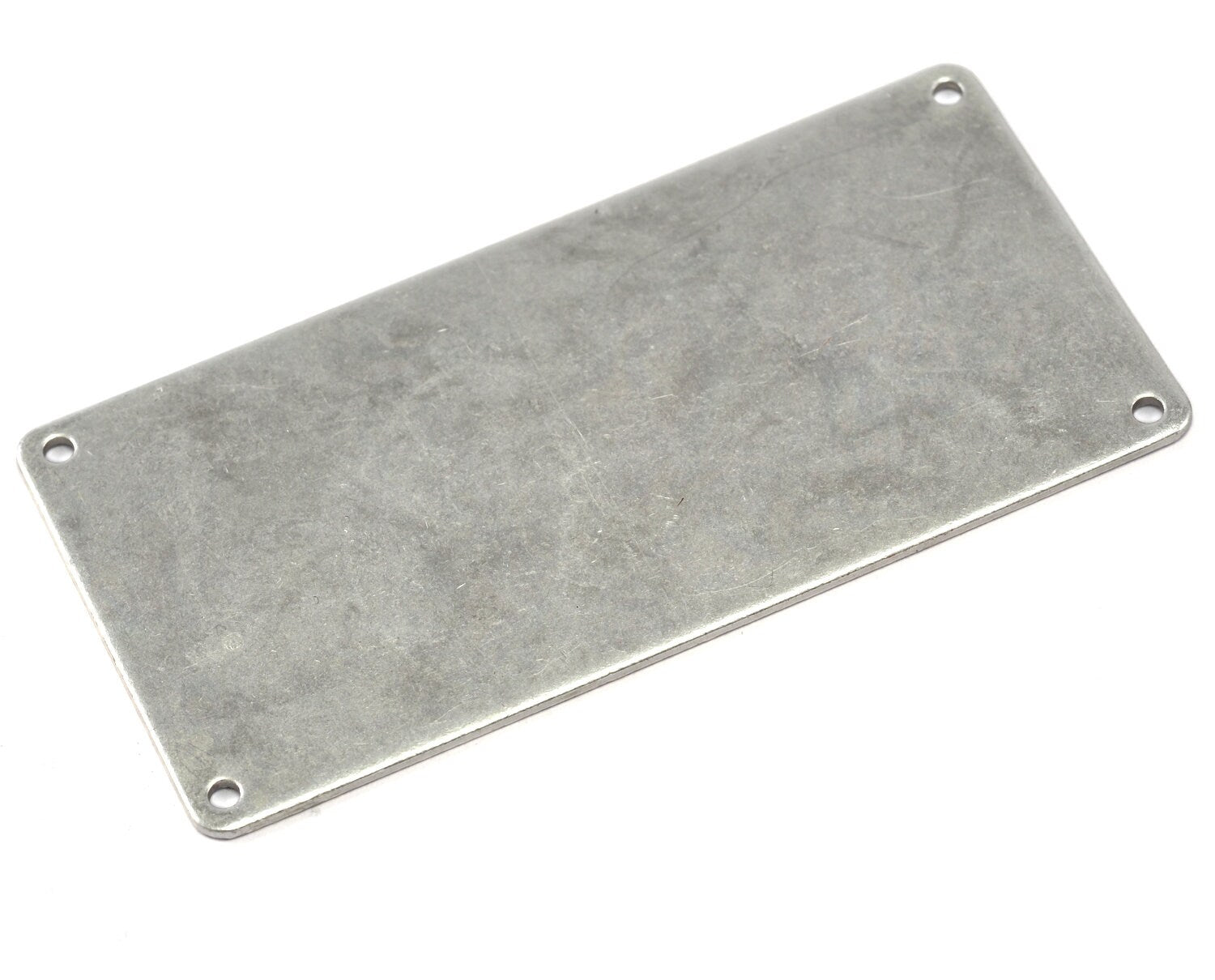 Blanks, Antique silver plated brass Sheet, 30x60mm ( stamping ) Thickness 20 gauge 0.8mm with 4 holes 1878