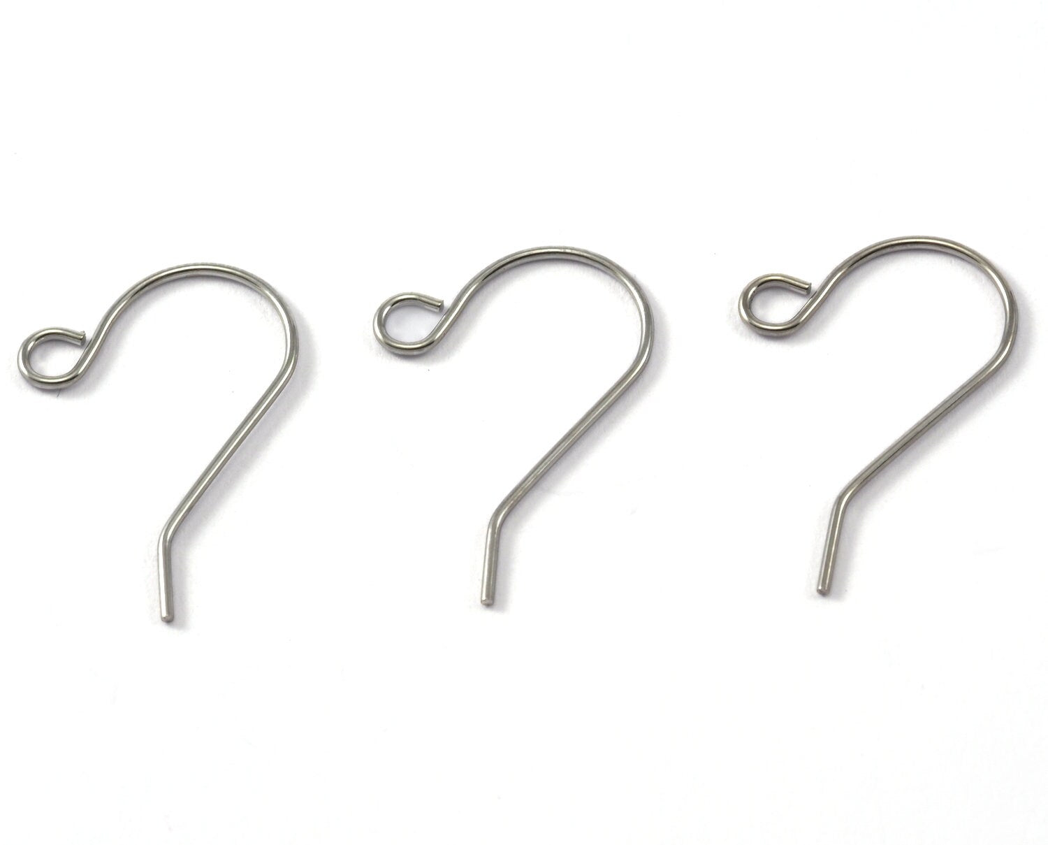 Fish hook Brass earring wire earring posts Nickel free brass 22mm (0.75mm wire thickness) 2259