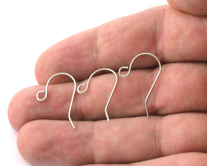 Fish hook Brass earring wire earring posts Nickel free brass 22mm (0.75mm wire thickness) 2259