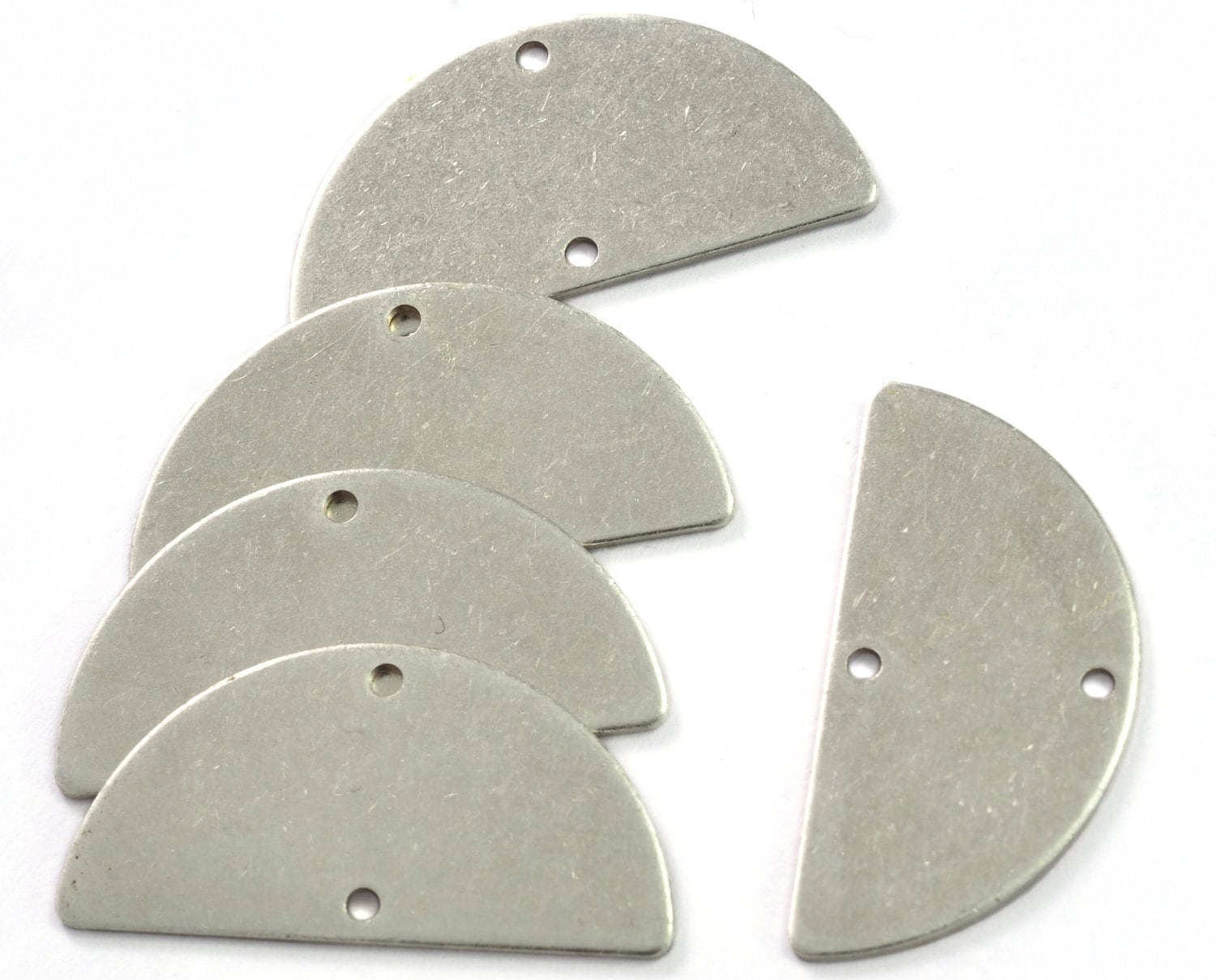 semi circle blanks half moon shape 2 hole 30x15x0.8mm Antique silver plated brass pendant (1.63mm 14 gauge hole) SCS 2000-235