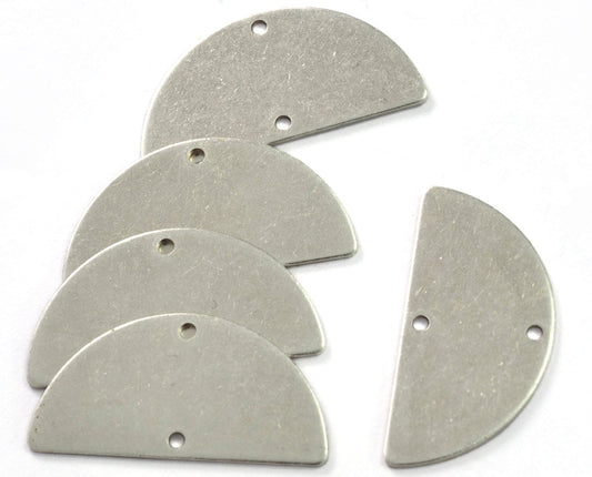 semi circle blanks half moon shape 2 hole 30x15x0.8mm Antique silver plated brass pendant (1.63mm 14 gauge hole) SCS 2000-235