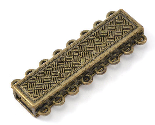 Brazil bracelet clasp 8 strands 44x17mm Antique yellow alloy magnetic clasp MCL 1080