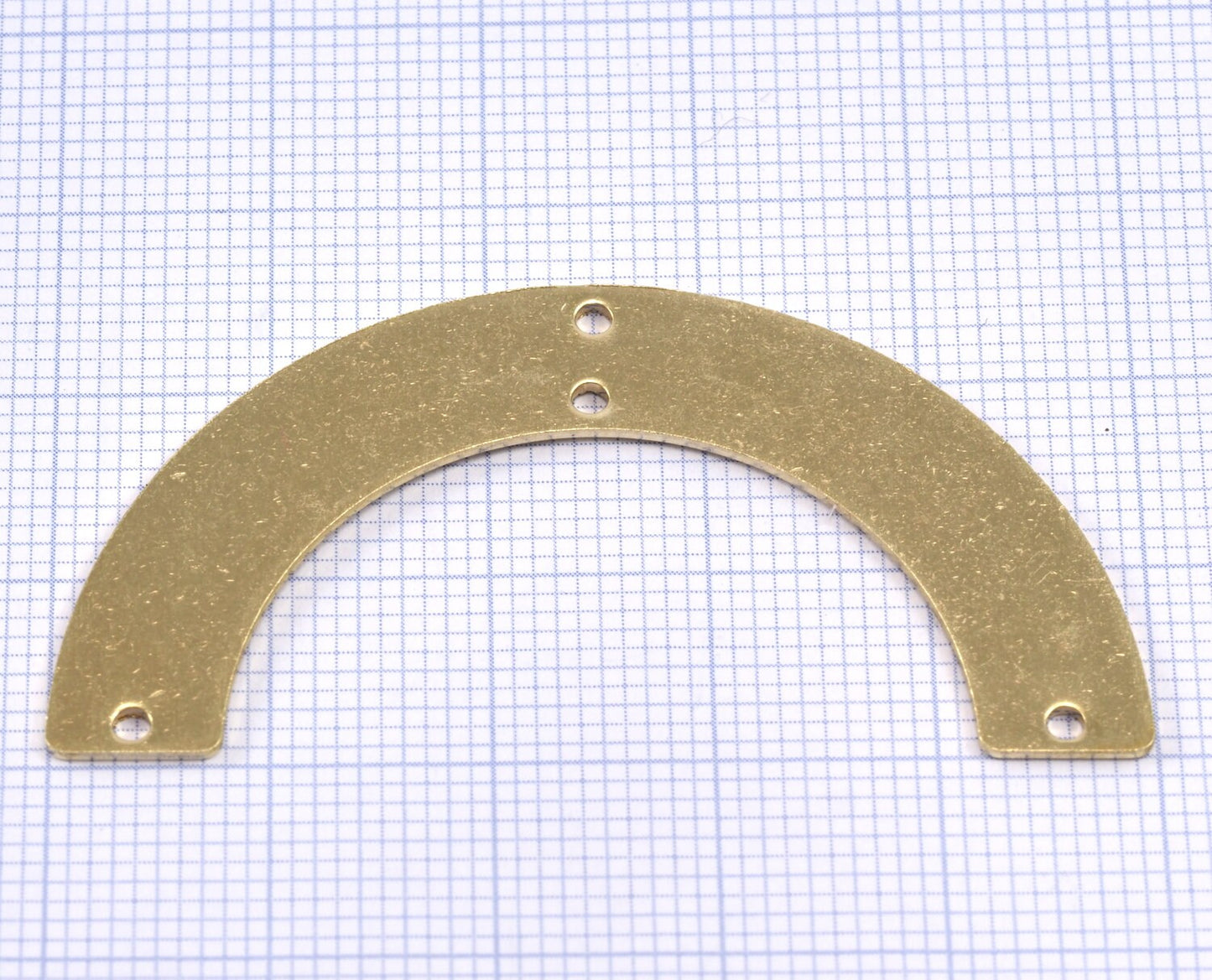 Ushape semi circle 50x25x0.8mm raw brass SCS 1590MT4 4 holes