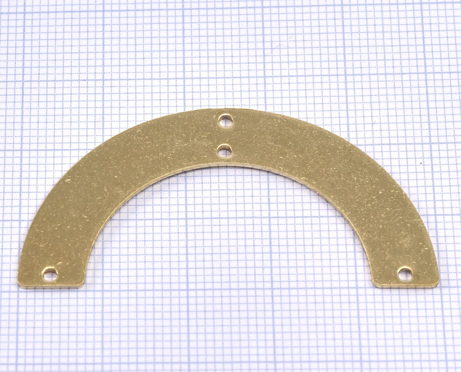 Ushape semi circle 50x25x0.8mm raw brass SCS 1590MT4 4 holes