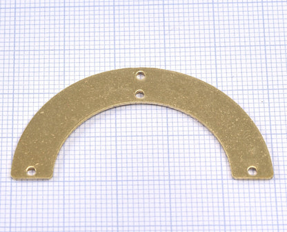 Ushape semi circle 50x25x0.8mm raw brass SCS 1590MT4 4 holes
