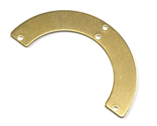 Ushape semi circle 50x25x0.8mm raw brass SCS 1590MT4 4 holes