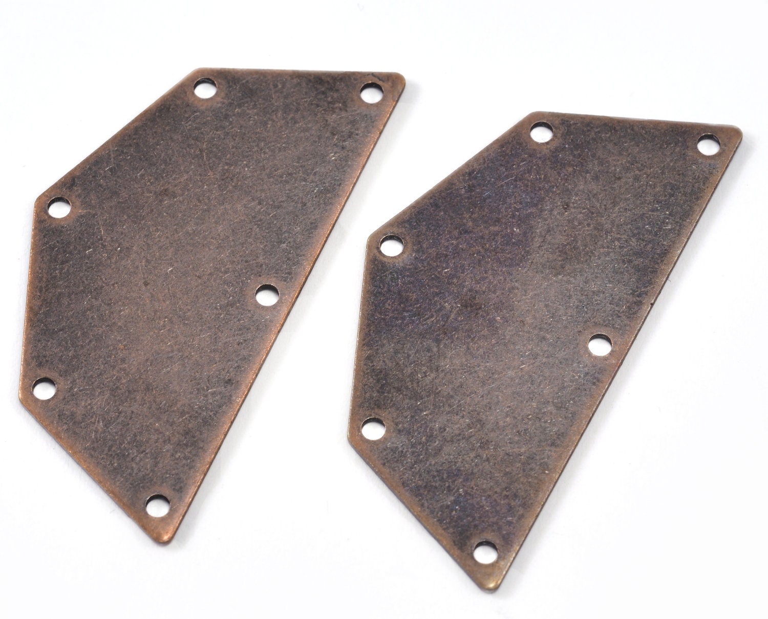 Semi octagonal 40x20mm 0.8mm Thickness 6 hole Copper plated stamping blanks 1984-400