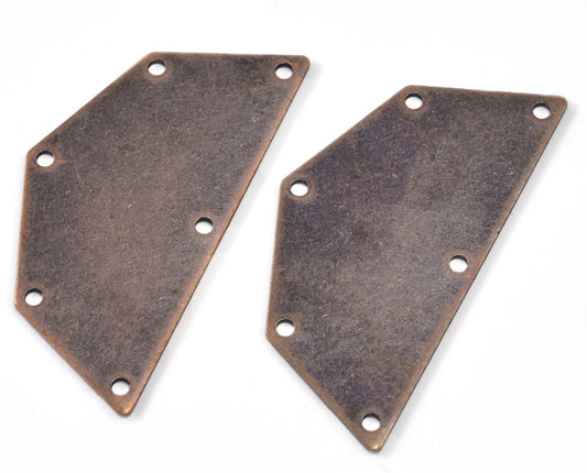 Semi octagonal 40x20mm 0.8mm Thickness 6 hole Copper plated stamping blanks 1984-400