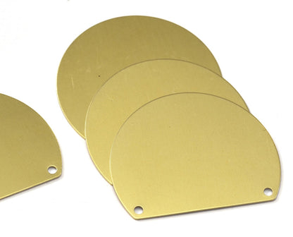 Raw brass Chord cut circle blanks 2 hole 25x32x0.5mm pendant SCS 2202-260