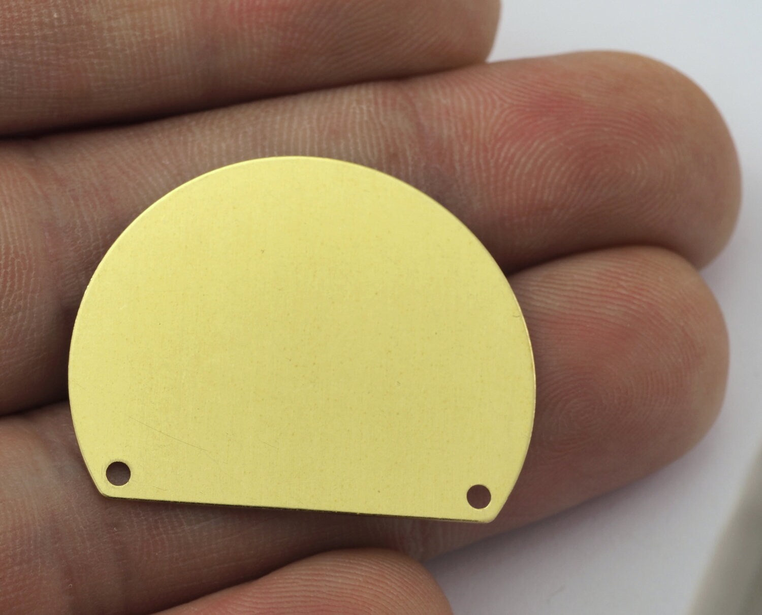 Raw brass Chord cut circle blanks 2 hole 25x32x0.5mm pendant SCS 2202-260