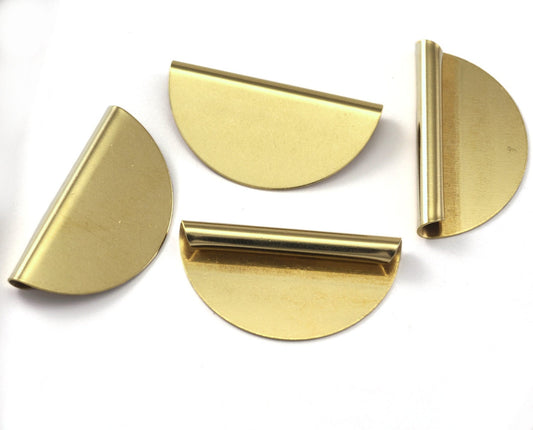 Semi Circle, Half moon 17x32mm pendant charms Raw brass 2205-235