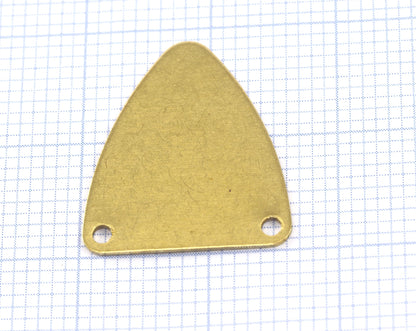 raw brass triangle tag 16x18mm 2 hole charms ,findings 942RT2-80