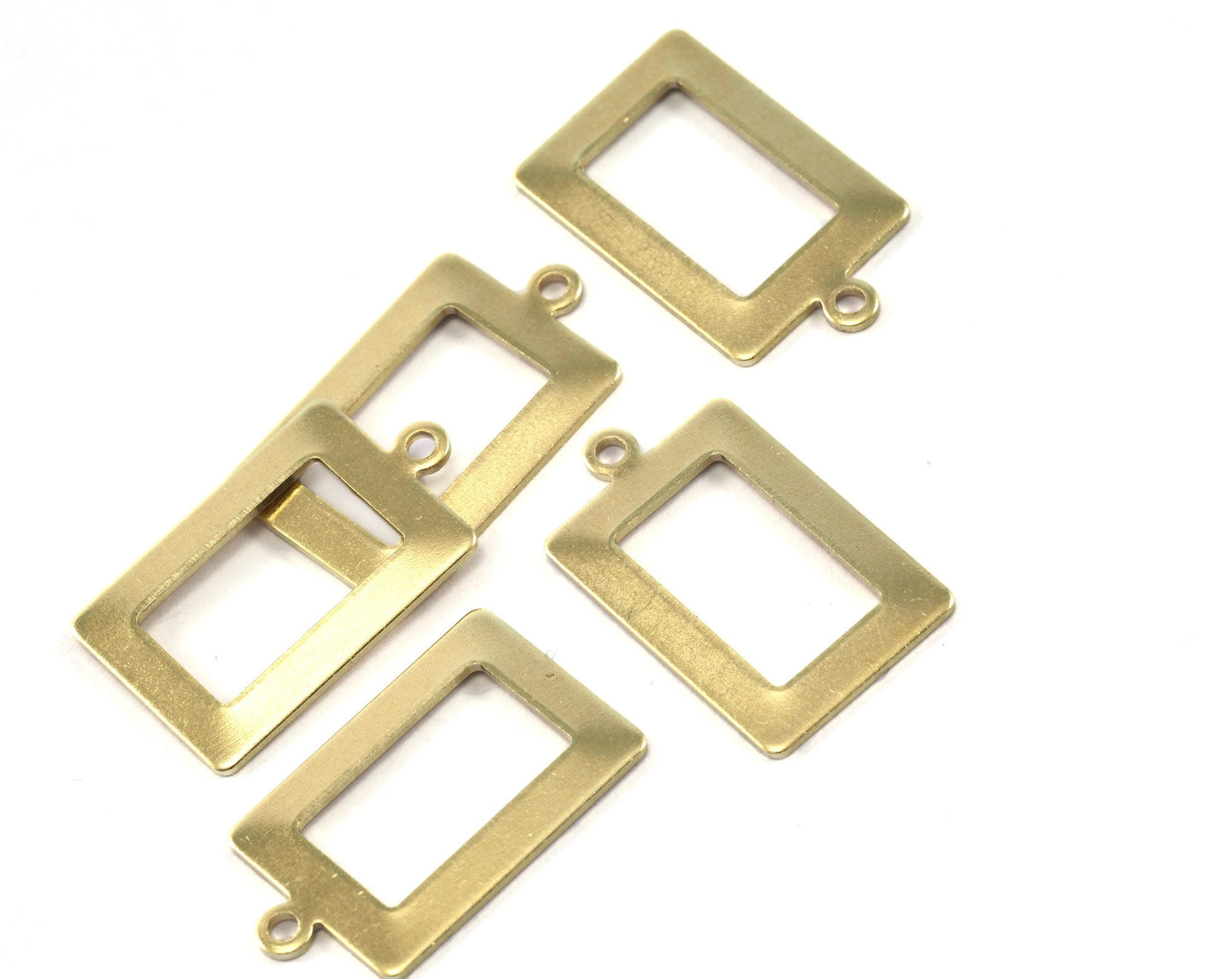 Rectangle frame with loop 23x14mm pendant charms Raw brass 2274-125