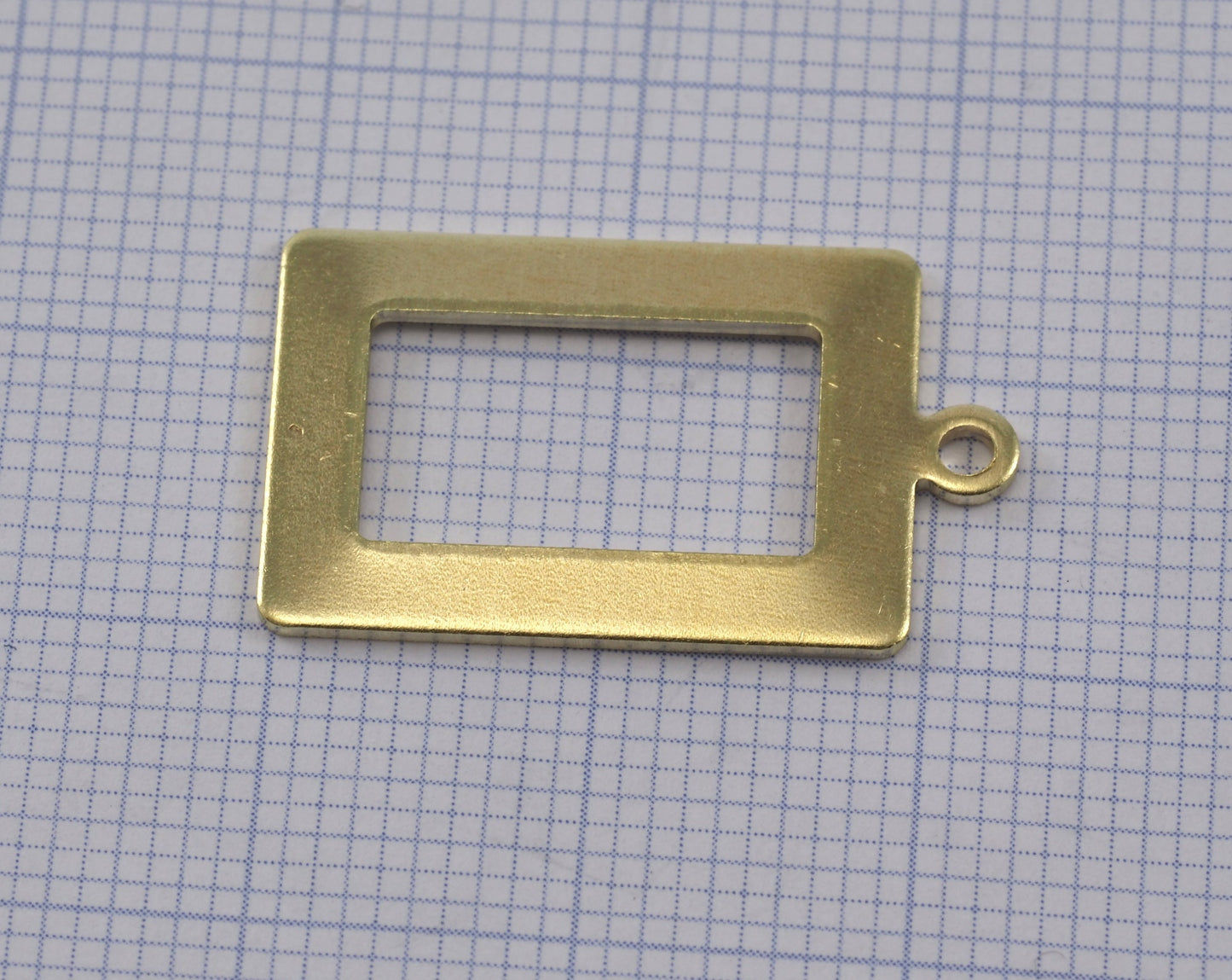 Rectangle frame with loop 23x14mm pendant charms Raw brass 2274-125