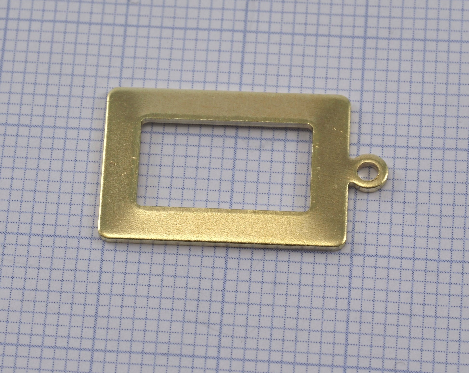 Rectangle frame with loop 23x14mm pendant charms Raw brass 2274-125