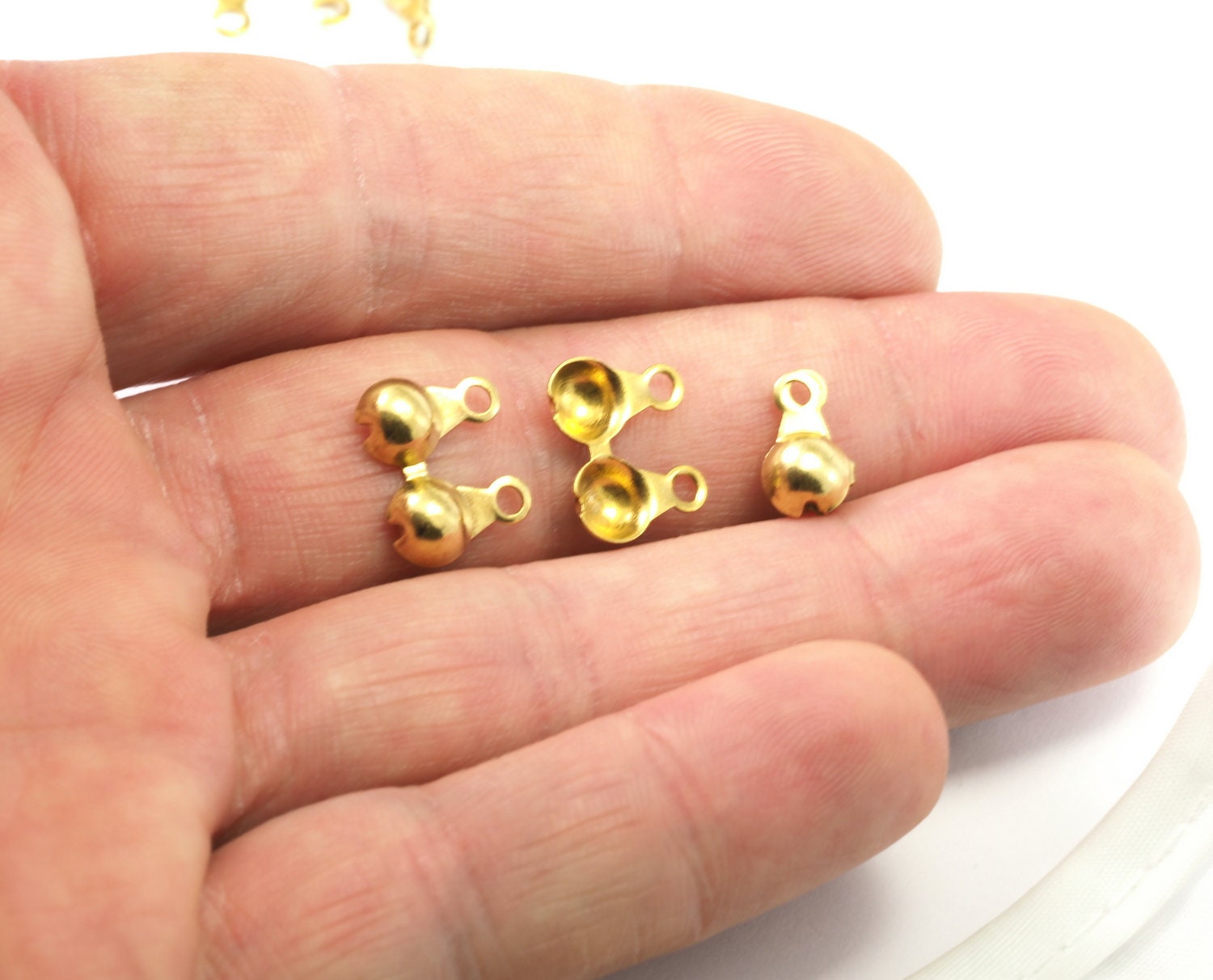 raw brass end caps 5mm, for ball chain end caps CS5R-31 1829
